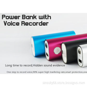 Power Bank Mobile Charger with Audio Voice Recorder 4000 mAh Portable